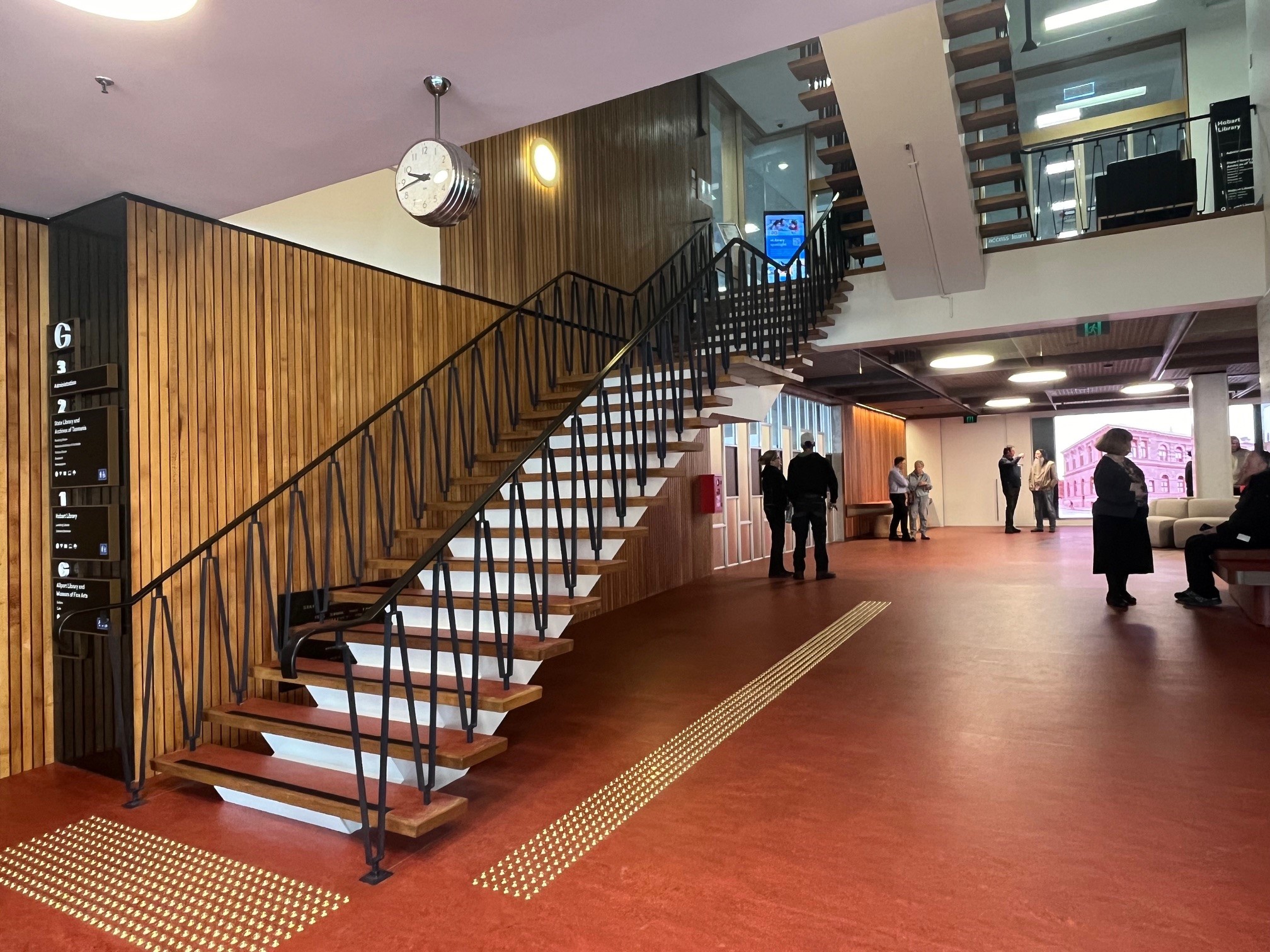 LIMINAL State Library and Archives of Tas Foyer Refresh Opening Reoriented Stair